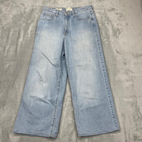 Universal Thread Denim - Universal Thread Jeans Womens 8 Blue Denim Light Wash High Rise Wide Leg Outdoor